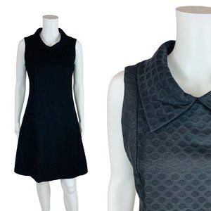 Vintage 1960s Mod Mini Dress Black Circles Peter Pan Collar | B 36"